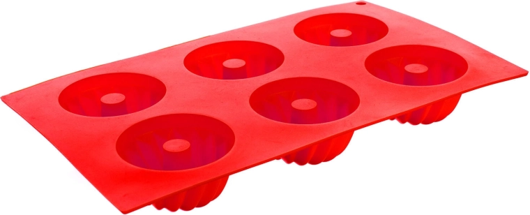 Siliconen bakvorm voor mini tulbandjes CULINARIA, 6 stuks, rood