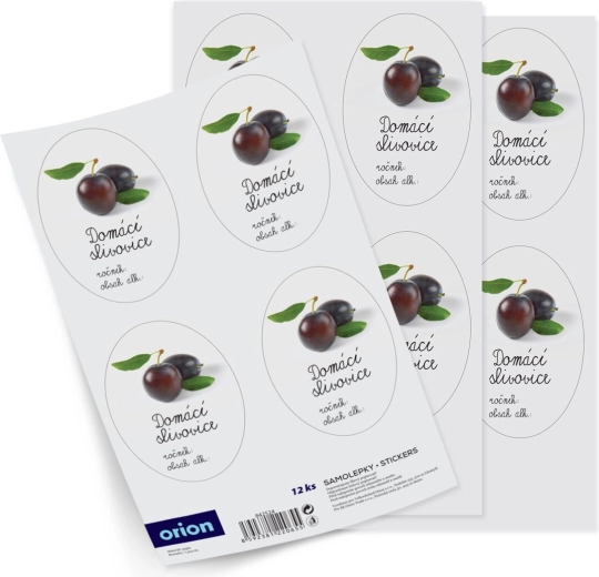 Stickers voor flessen huisgemaakte slivovits (12 stuks)