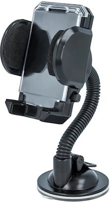 Setty flexibele universele autohouder voor voorruit, zwart