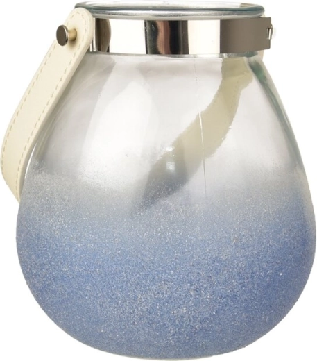 Blauwe glazen kandelaar 10 × 10 × 10 cm
