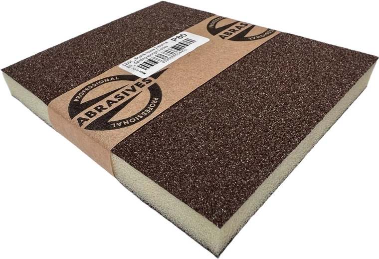 Tweekantige schuurspons 120 × 95 × 10 mm, korrel 150