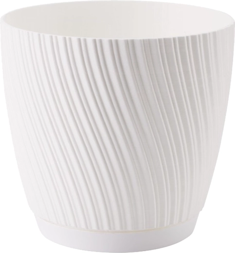 Bloempot MIKA ECO RECYCLED met schotel 23 cm wit