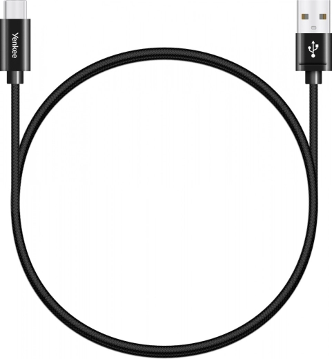 usb-a 2.0 / usb-c kabel 3 a, 480 mb/s, gevlochten