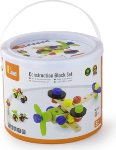 Houten constructieset in emmer, 48 onderdelen (3+)