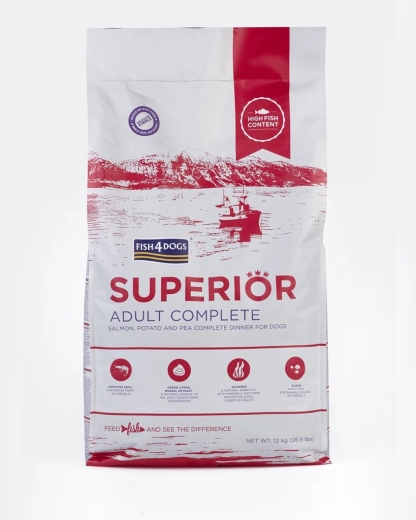 Fish4Dogs Superior brokken voor volwassen honden met zalm en aardappelen 12 kg