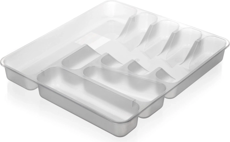 Bestekbak van transparant plastic 39,5 × 37 × 5 cm
