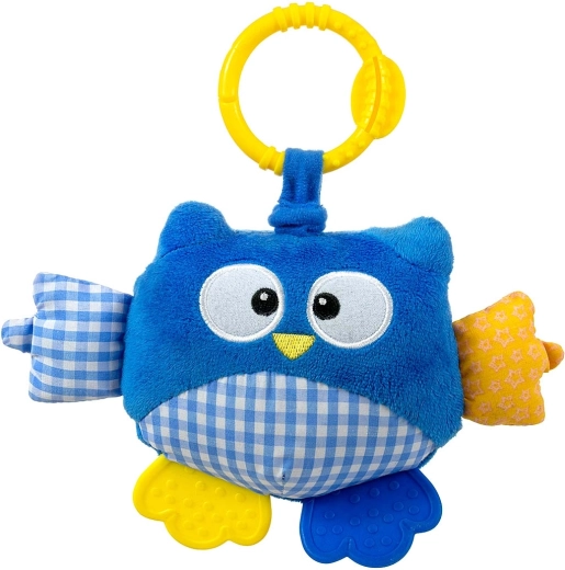 Pluchen hangende speeltje Uiltje Cutie owl blauw