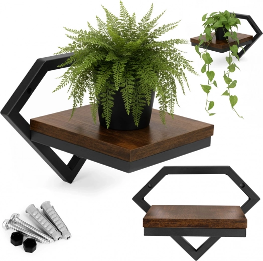 Hangende wandplank voor planten loft ModernHome – diamanten frame