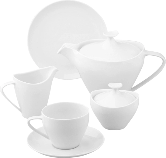 Koffieservies Mariapaula Moderna wit voor 6 personen, 21-delig