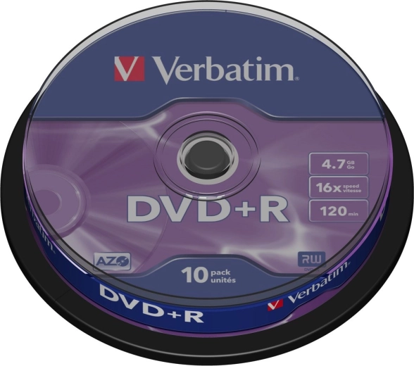 Verbatim DVD+R Matt Silver 4,7 GB 16x - 10 stuks