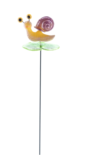 Tuinversiering op stok – slak 13 cm