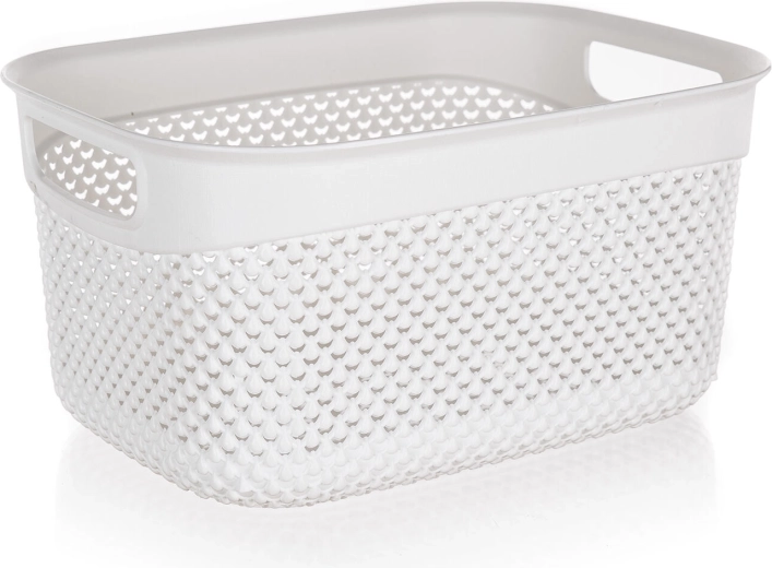 Plastic rieten mand 6,6 l wit 29 × 21,5 × 15 cm