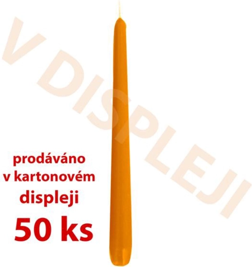 Kegelvormige paraffinekaarsen oranje 18,5 × 2,3 cm (50 stuks)