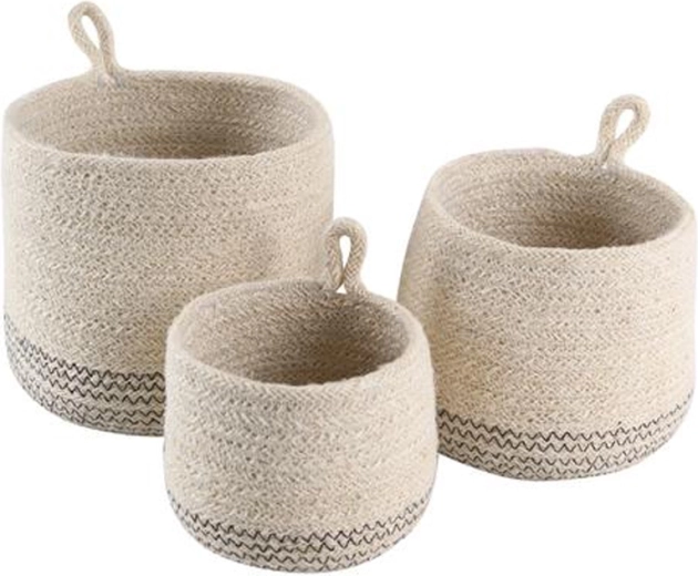 Hangende mandjes van zeegras TORO, set van 3 stuks