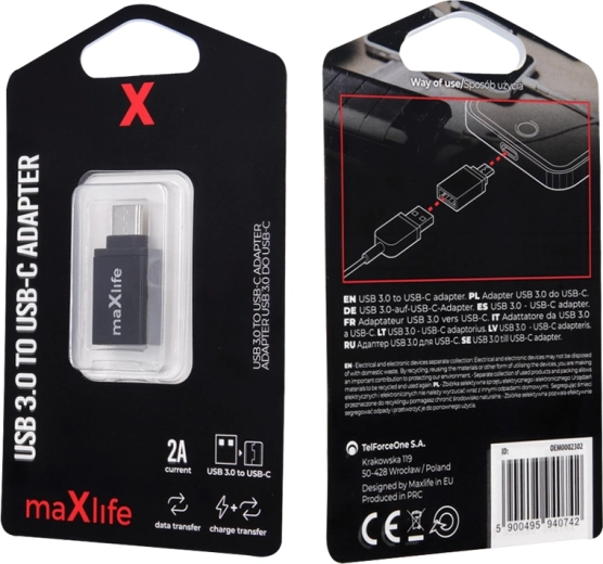 Maxlife adapter USB 3.0 naar USB‑C