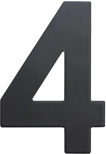 Huisnummer 4, 75 mm, roestvrij staal, matzwart
