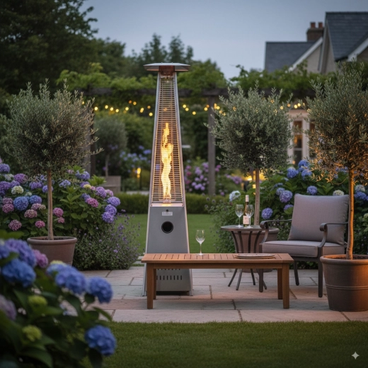 Gaspatiokachel van roestvrij staal 227 cm – vierkant design