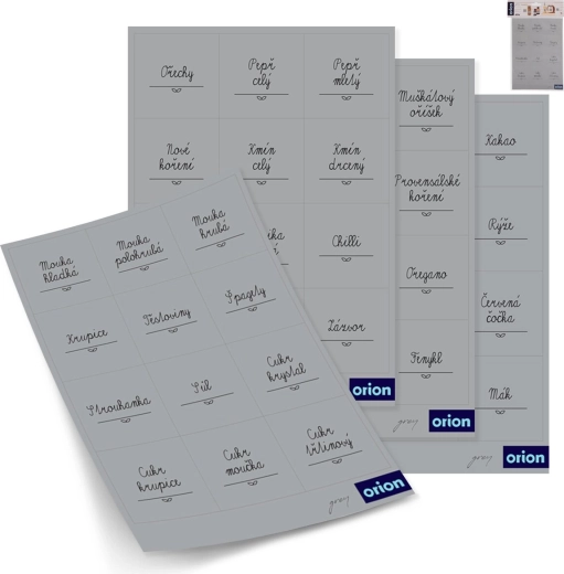 Stickers voor potten Grey vierkant 48 stuks (CZ)