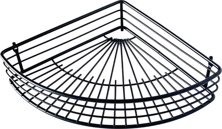Hoekige badkamerplank van zwart draad 31,5 × 22,7 cm