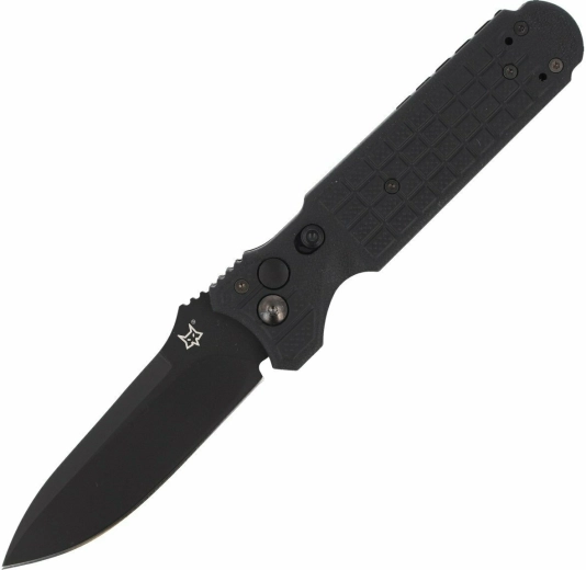 Tactisch automatisch mes Fox Knives Predator II, 9,5 cm, volledig zwart, FRN