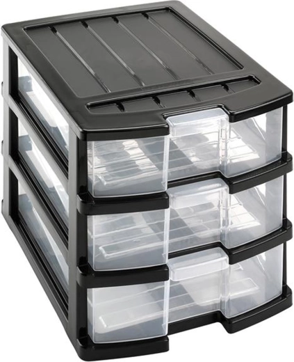 Plastic rek met drie laden 34 × 25 × 23,5 cm