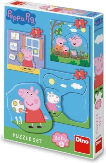 Puzzelset Peppa Pig: Familie 3–5 stukjes voor peuters