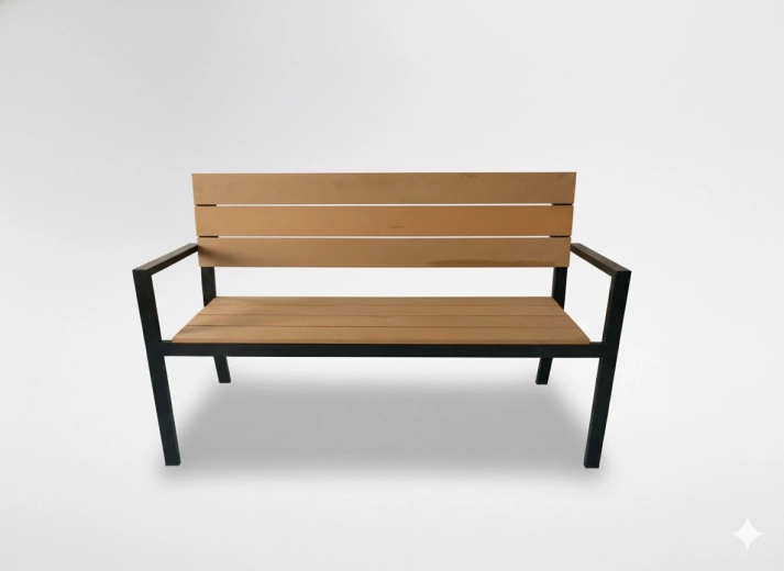 Tuinbank met rugleuning Garden Line 118 × 54 × 77 cm, bruin - 1 stuk
