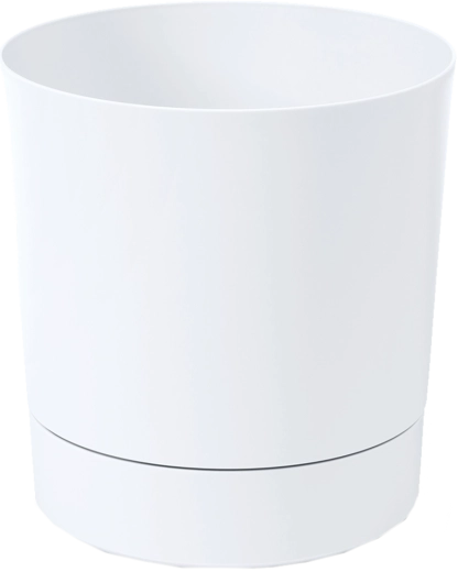 Bloempot met schotel Aura 38 cm wit mat