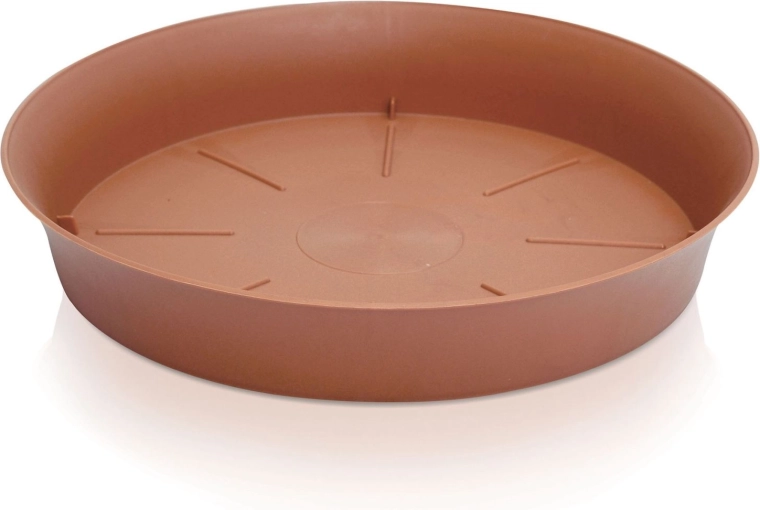 Plastic schotel onder bloempot 13,2 cm terracotta
