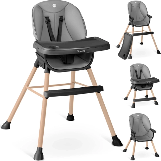 Kinderstoel NUKIDO Tilo 3-in-1 grijs‑zwart