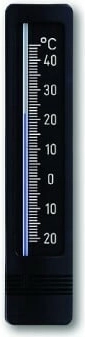 Analoge TFA-thermometer voor binnen en buiten, zwart plastic
