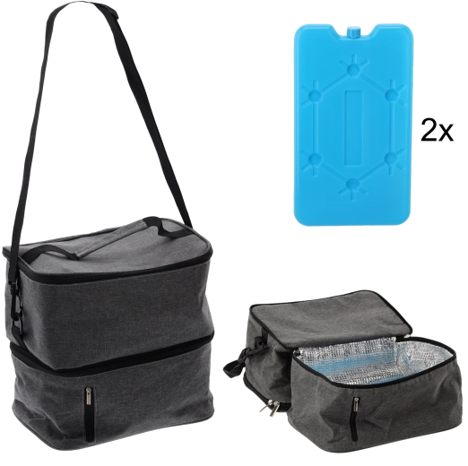 Koeltas 13 l met twee koelelementen, grijs