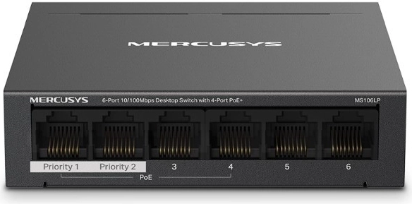 Mercusys desktop-netwerkswitch met 6 poorten en PoE+