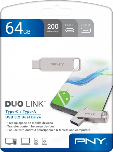 USB-flashdrive 64 GB PNY Duo Link USB‑C/USB‑A 3.2