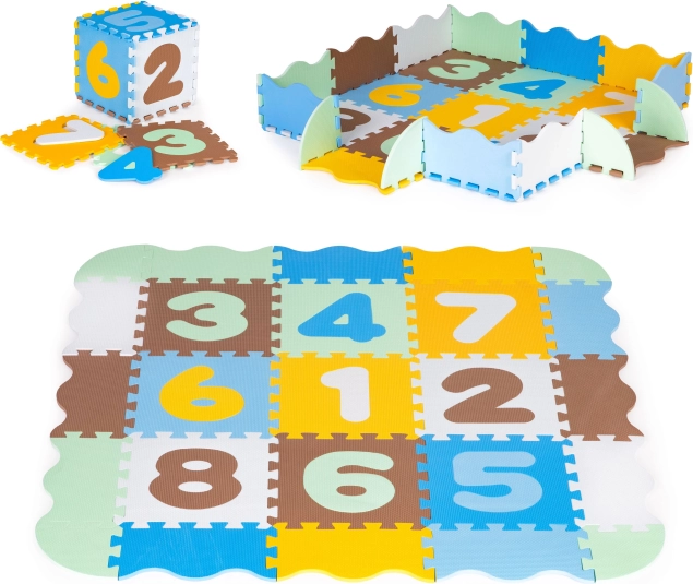 Educatieve schuimpuzzelmat met speelrand voor kinderen