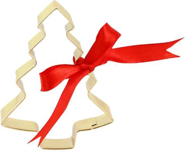 Koekjesuitsteker gouden boompje 7 cm