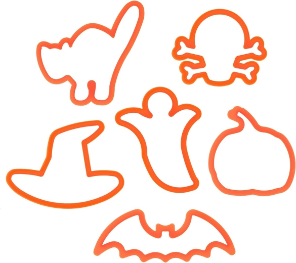 Plastic uitsteekvormpjes Halloween – set van 6 stuks