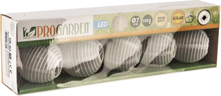 Solar LED lampionlichtsnoer wit 10 stuks 4 m