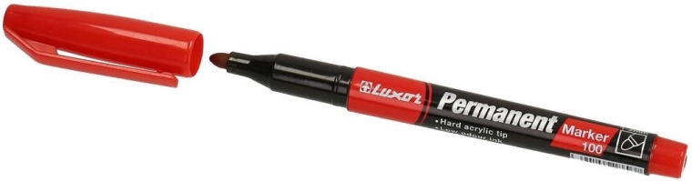 Permanente marker LUXOR 100, rood, 1–2 mm