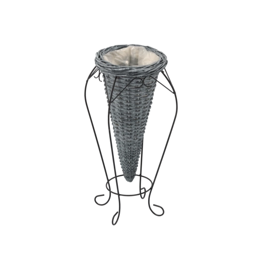 Grijze rieten plantenpothoes op pootjes 20 × 54 cm
