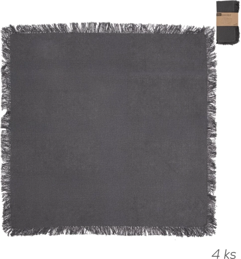 Katoenen servetten grijs 45 × 45 cm (4 stuks)