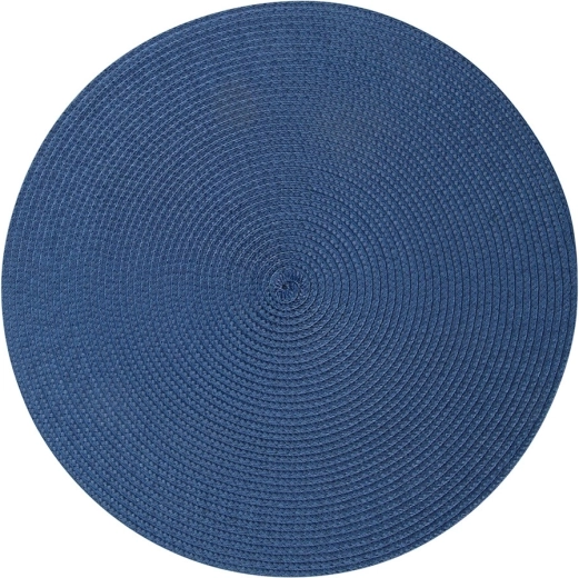 Granaatkleurige ronde tafelonderlegger van PP met strolook 38 cm
