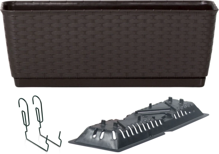 Bloembak met haken RATOLLA PW 49,2 cm umbra