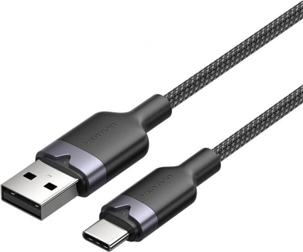 USB-kabel 2.0 USB‑A naar USB‑C 3A 1 m zwart Vention