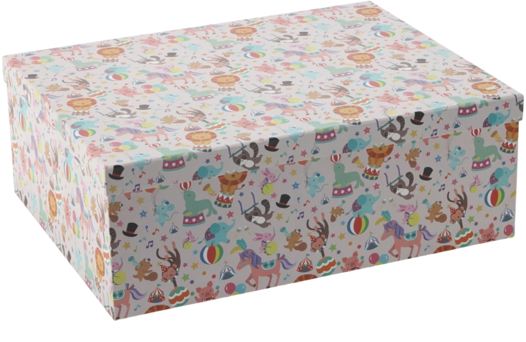 Cadeaudoos met kleurrijke dieren 47 × 37 × 17 cm