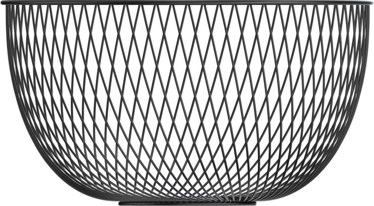 Draadmand voor fruit, zwart, 24,1 × 12 cm