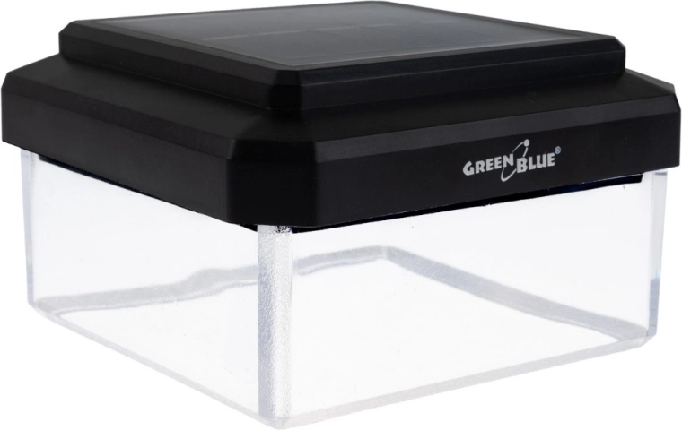 Zonnelamp LED paalkap 80 × 80 mm, warm wit 3200 K – GreenBlue