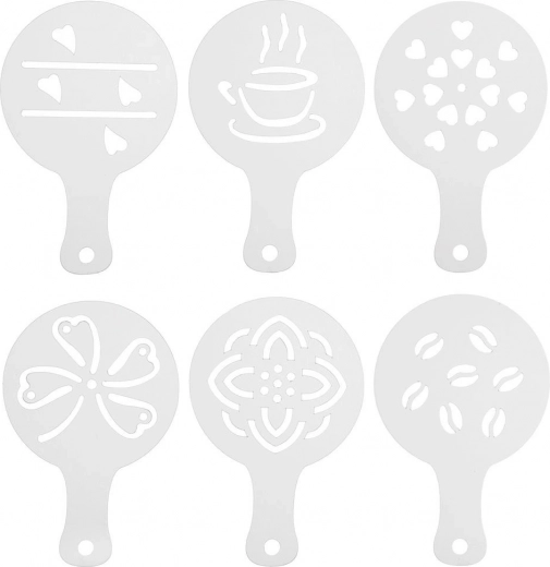 Set sjablonen voor koffie en desserts, 6 stuks