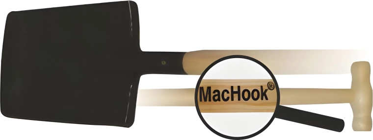 MacHook vierkante schop met houten T-handvat 90 cm
