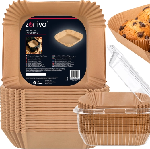Papieren wegwerpinlays voor heteluchtfriteuse Zortiva 20 x 20 cm (400 stuks)